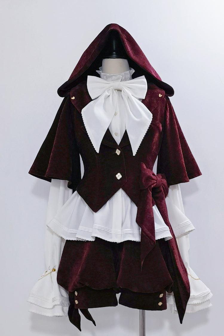 Red Rabbit Hunt Rabbit Ears Hooded Sweet Prince Handsome Ouji Lolita Coat