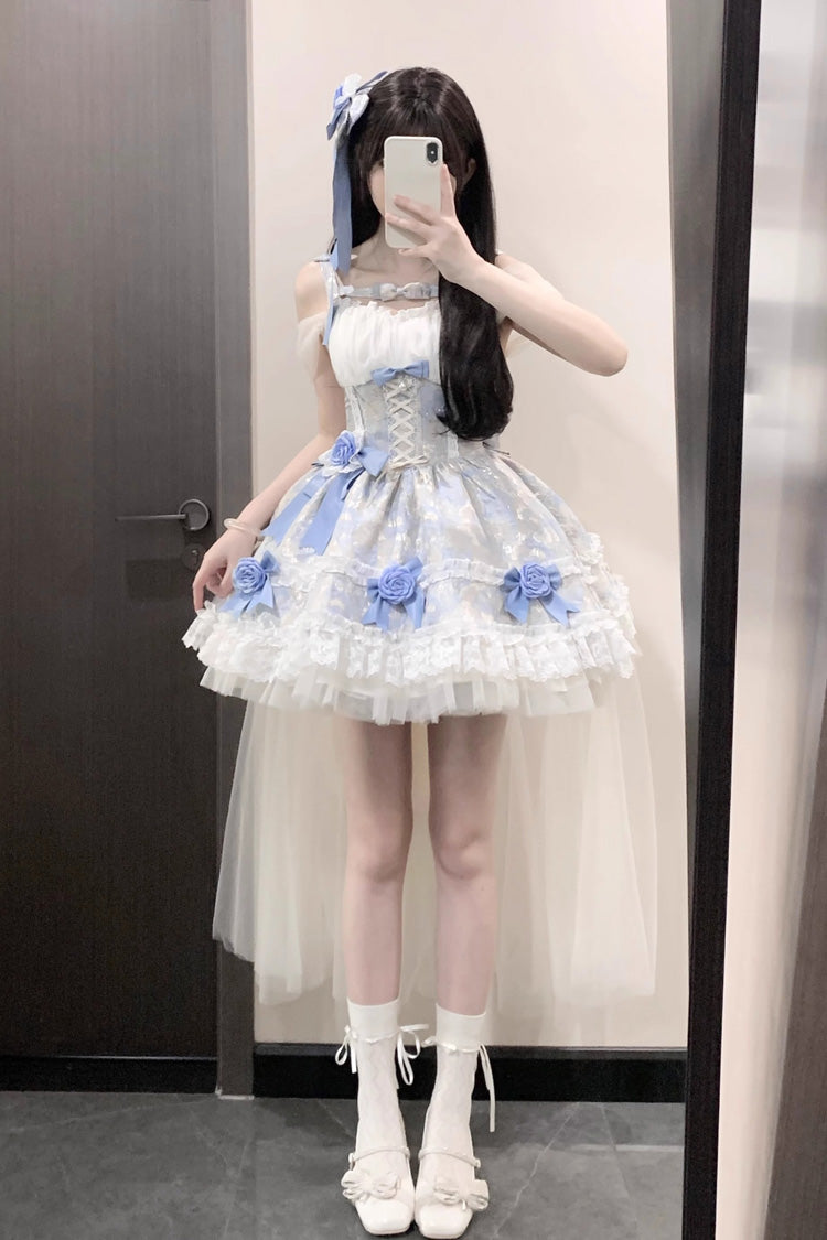 Girl's Garden Multi-layer Ruffle Bowknot Sweet Lolita Jsk Dress 2 Colors