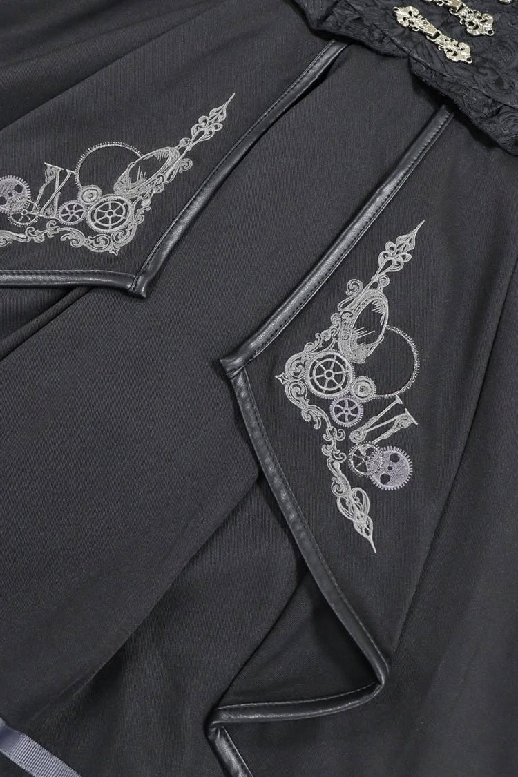 Ouji Punk Embroidery Cardigan Bowknot Lolita Strap Dress 2 Colors