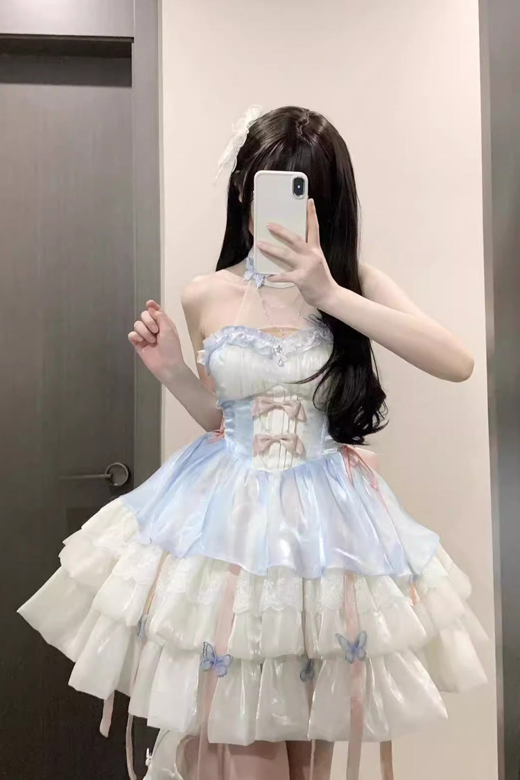 Love God's Promise Sleeveless Multi-layer Ruffle Sweet Elegant Princess Lolita Dress 3 Colors