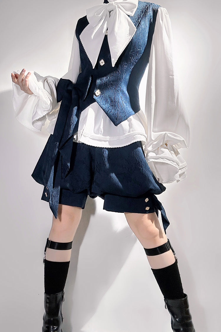 Blue Rabbit Hunt Bowknot Vintage Prince Ouji Lolita Shorts