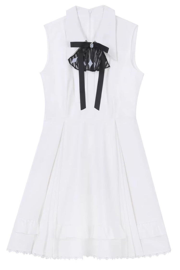 White/Blue Gradient Print Ruffle Cardigan Pearl Sweet College British Knight Style Handsome Lolita Dress Set