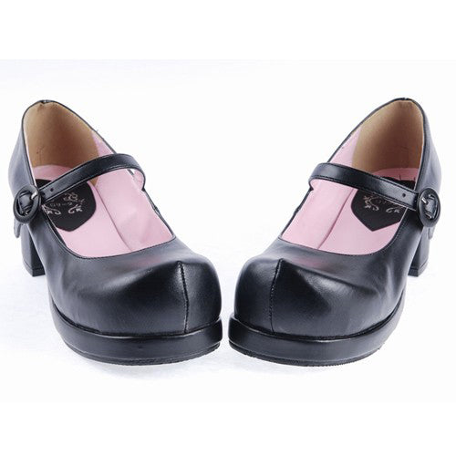 Black Simplicity Strap Platform Classic Lolita Shoes
