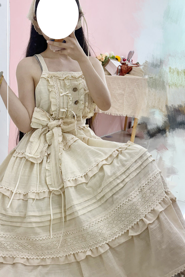 Summer Flower Tea Ruffle Bowknot Lace Sweet Lolita Jsk Dress 6 Colors
