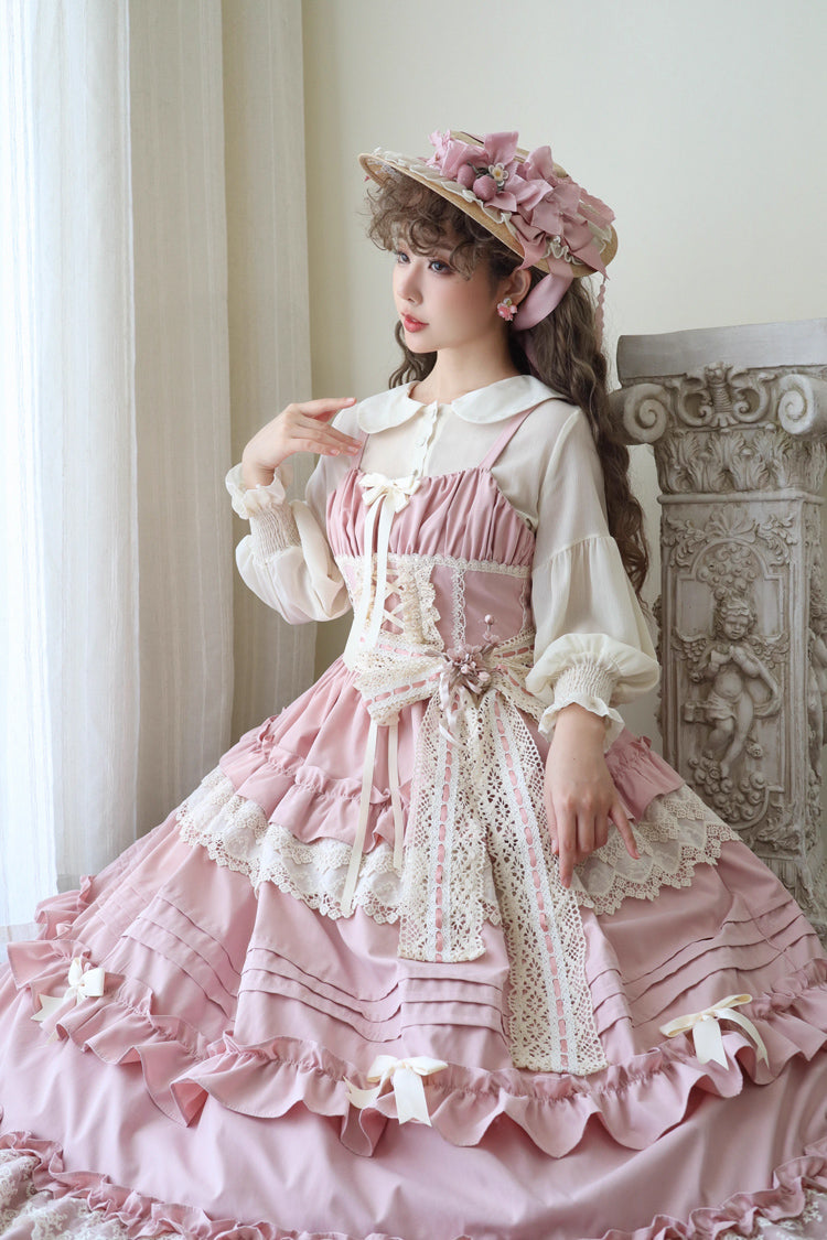 Lillian Ruffle Bowknot Lace Sweet Lolita Jsk Dress 4 Colors