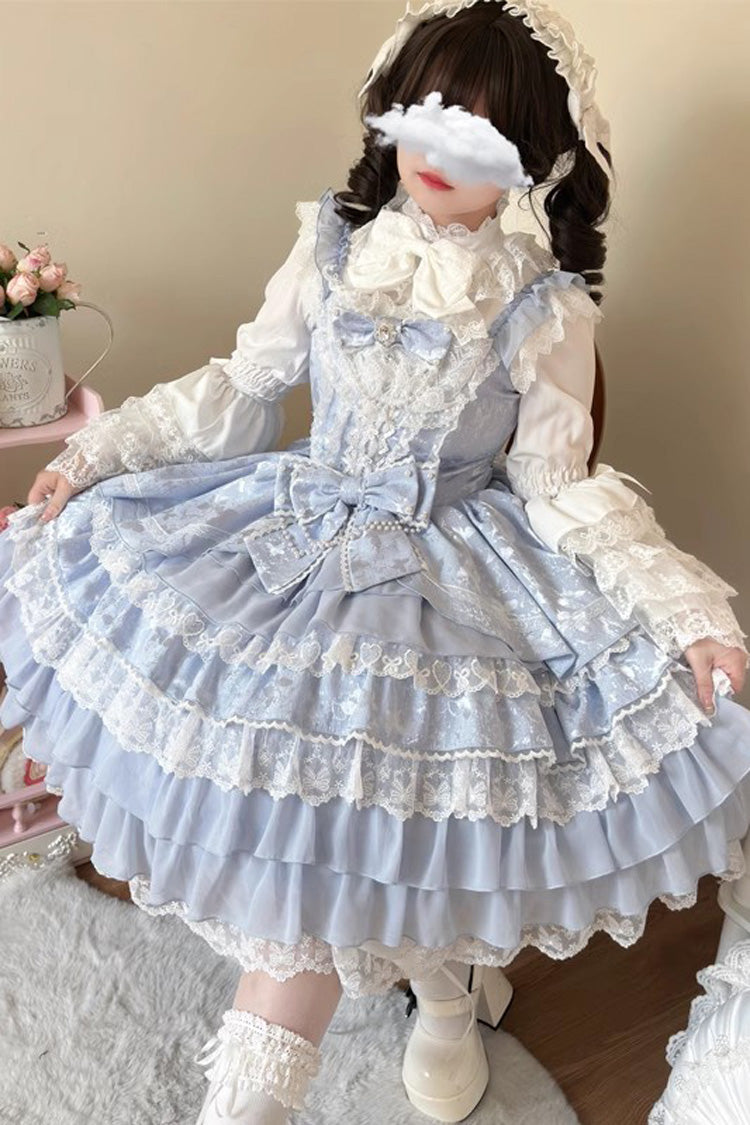 Love Feather Multi-Layered Hanayome Bowknot Lace Sweet Gorgeous Lolita Jsk Dress 4 Colors
