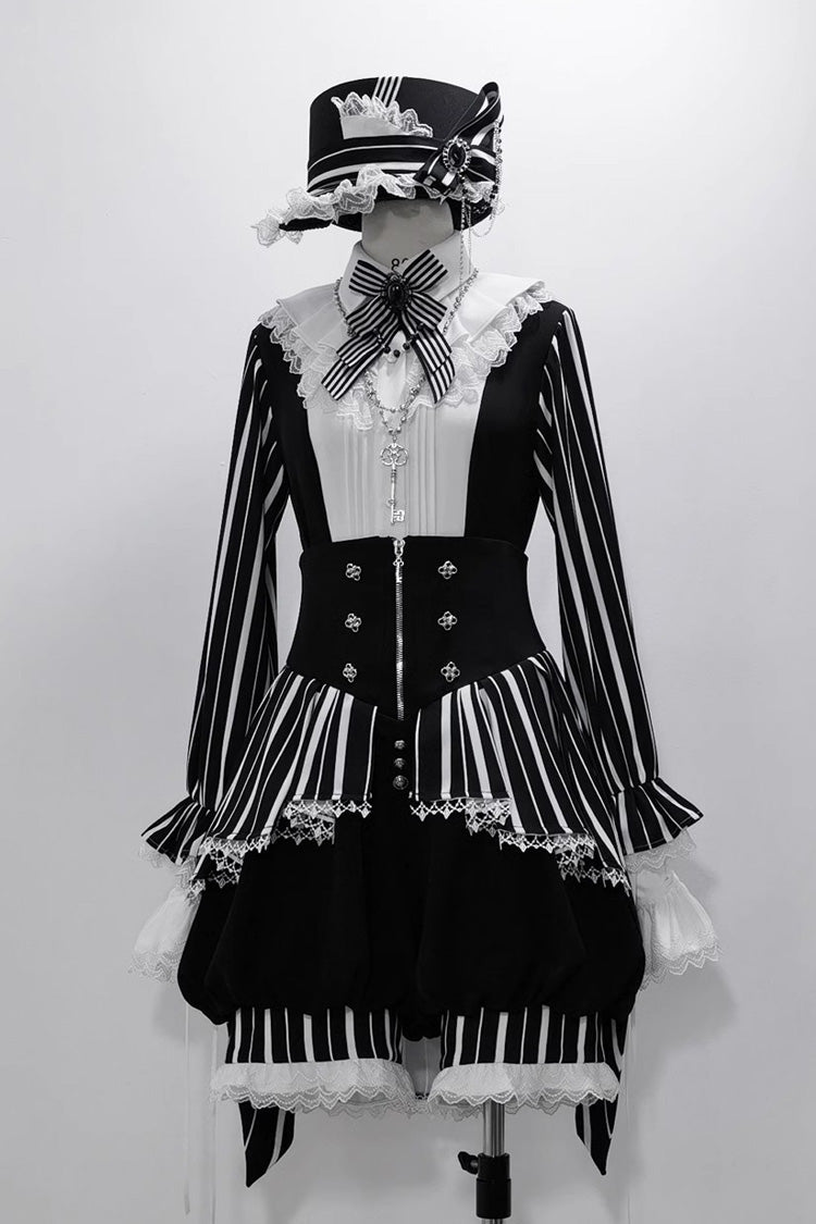 Black/White Wonderful Trick Print Lace Ouji Fashion Elegant Lolita Blouse