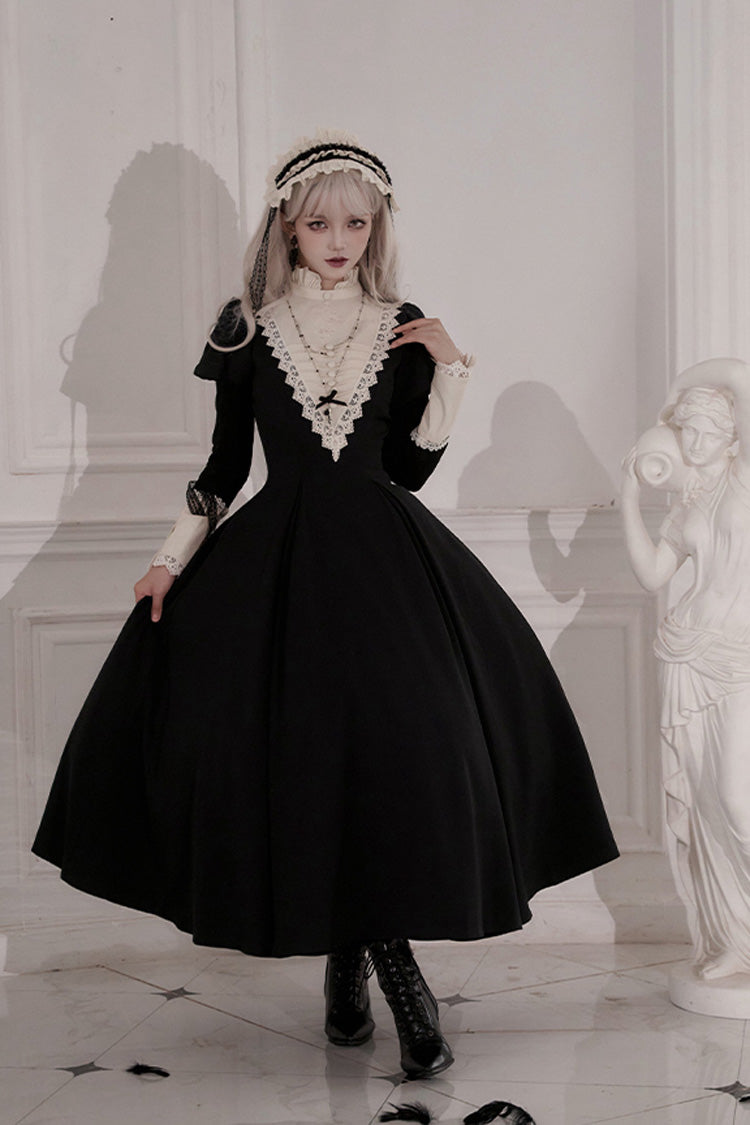 Black Letters and Poems·Nocturne Nun Long Sleeves Ruffle Gothic Lolita Long Dress