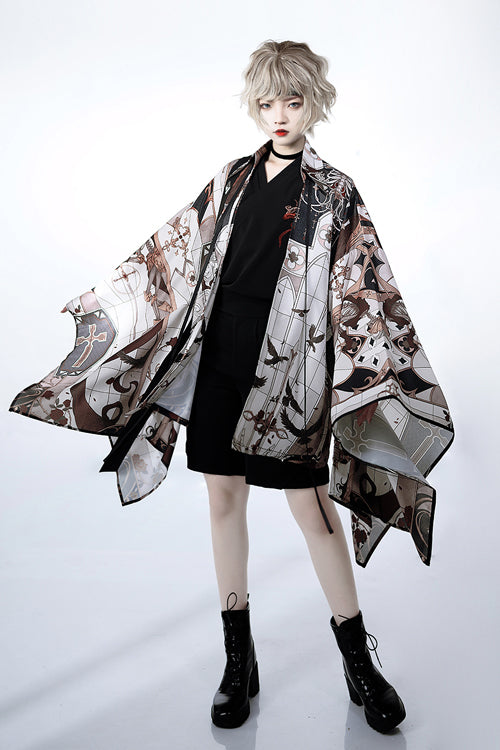 Multi-Color Night Command Vintage Print Sunscreen Loose Ouji Lolita Shawl