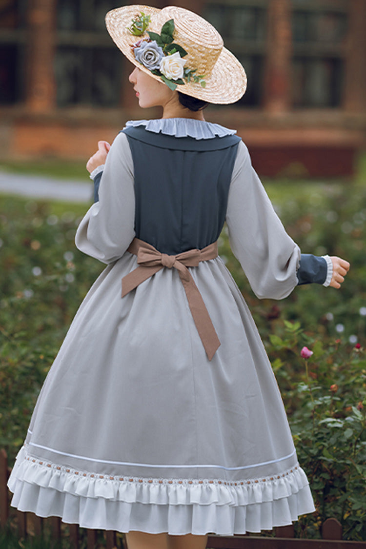 Multi-Color Detachable Collar Ruffled Sweet Lolita OP Dress