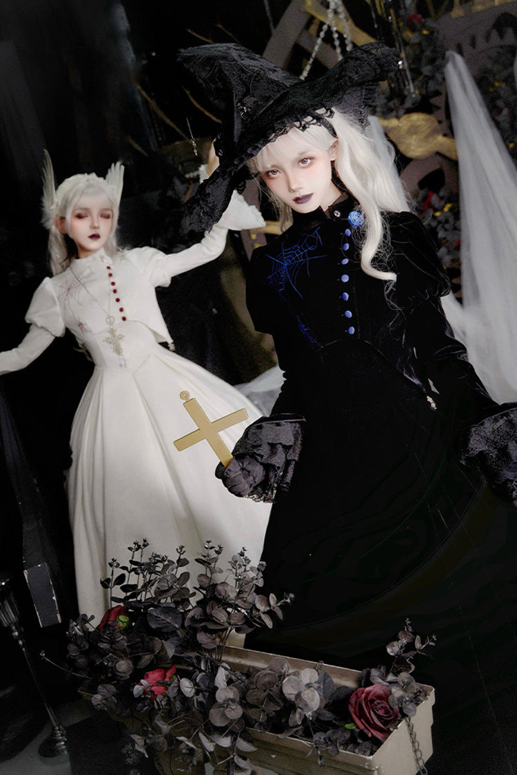 Night Poems Embroidery Fishbone Gothic Lolita Corset Dress 2 Colors
