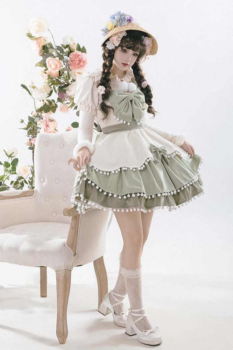 Confession Function Multi-layer Ruffle Bowknot Color Matching Autumn Winter Sweet Lolita Jsk Dress