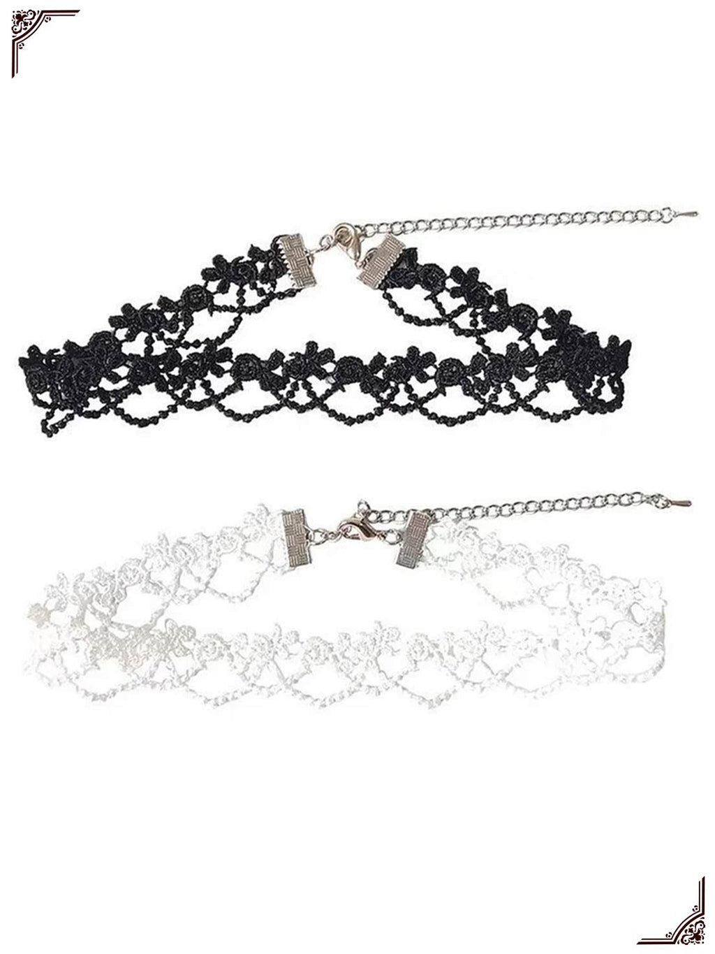 Black White Lace Lolita Accessory Necklace Gothic Choker