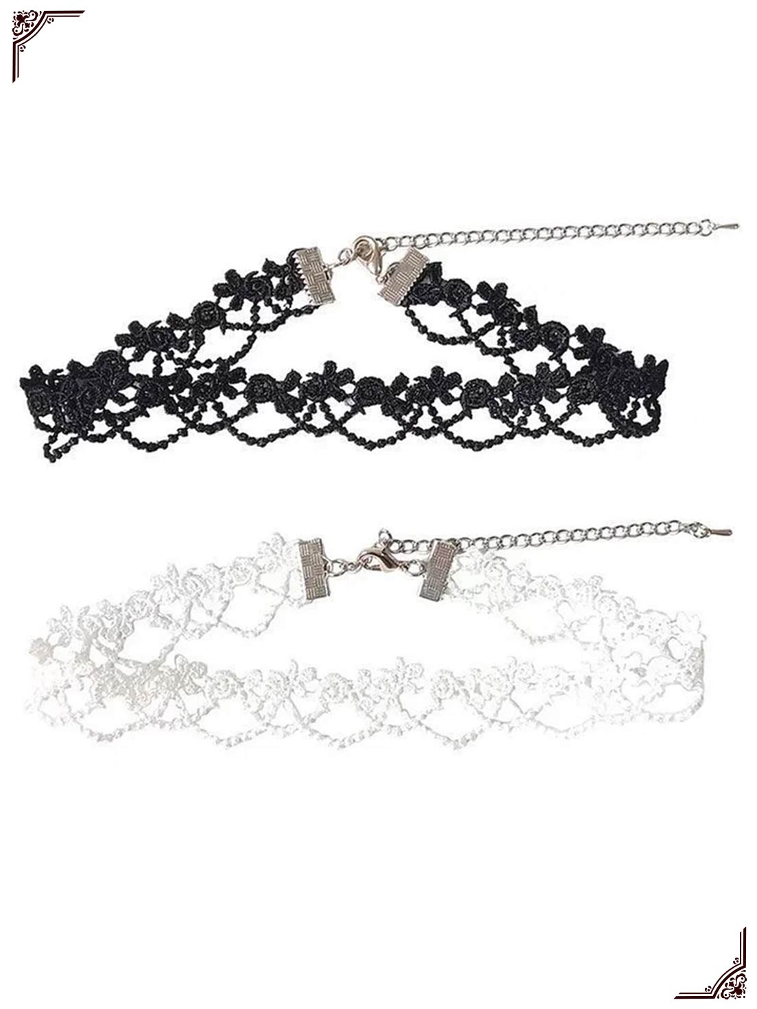 Black White Lace Lolita Accessory Necklace Gothic Choker
