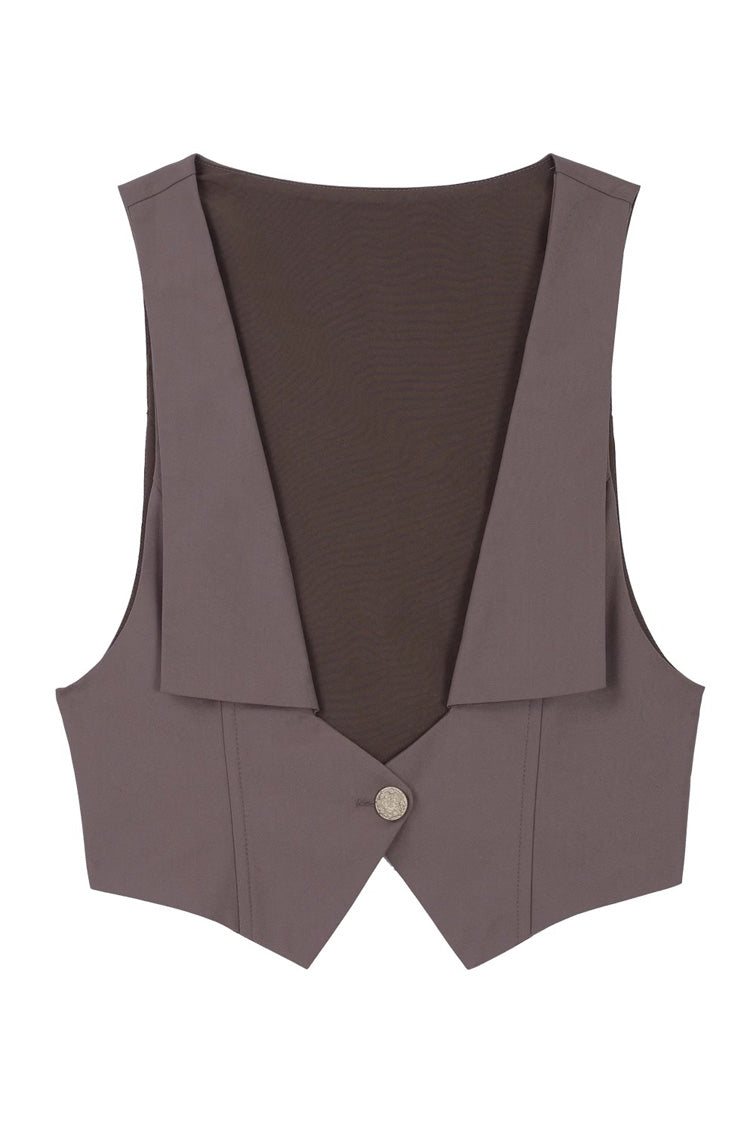 Brown Little Detective Ouji Handsome Lolita Vest