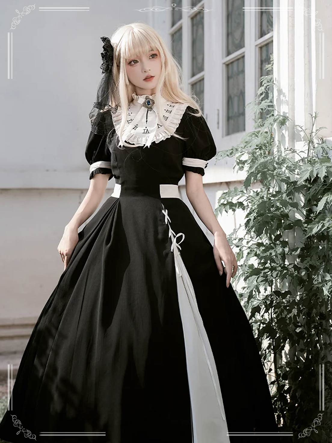Nun Lolita Dress Black and White - Victorian Gothic Lolita Dress
