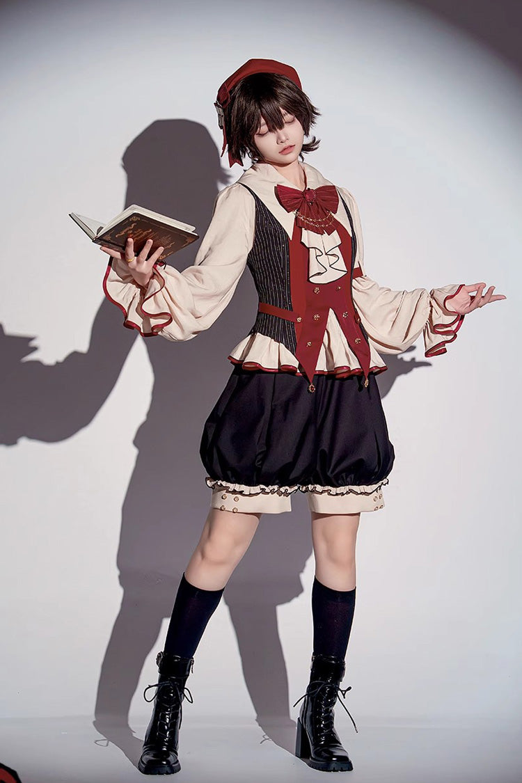 Multi-Color Natural Philosophy Long Sleeves Ruffle Bowknot College Style Prince Gorgeous Ouji Lolita Set