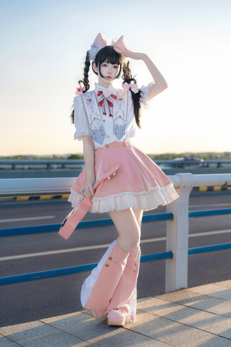 Pink Messenger of Heaven Ruffle Sweet Princess Lolita Skirt