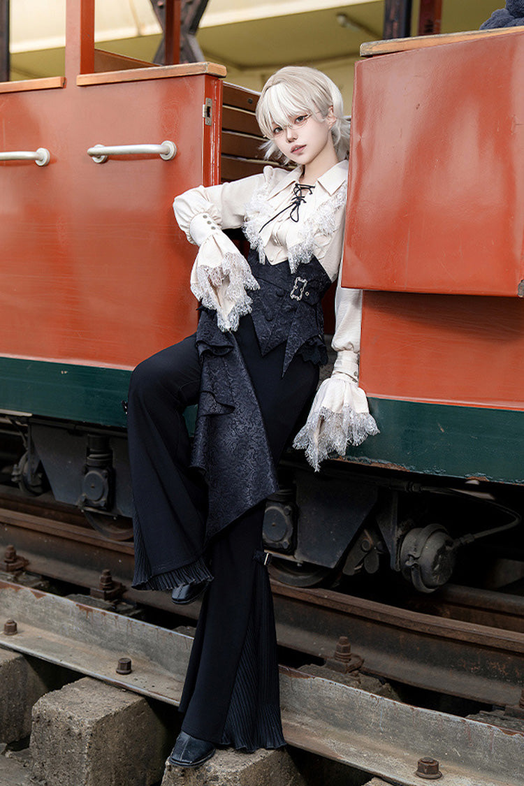 Black Gold Hunter Long Sleeves Pirate Style Gothic Long Pants