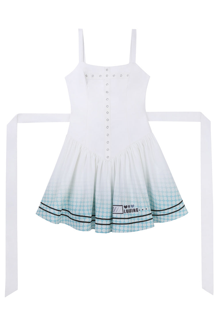 Black/White Electronic Cat Print Future Suit Gothic Cool Lolita Dress