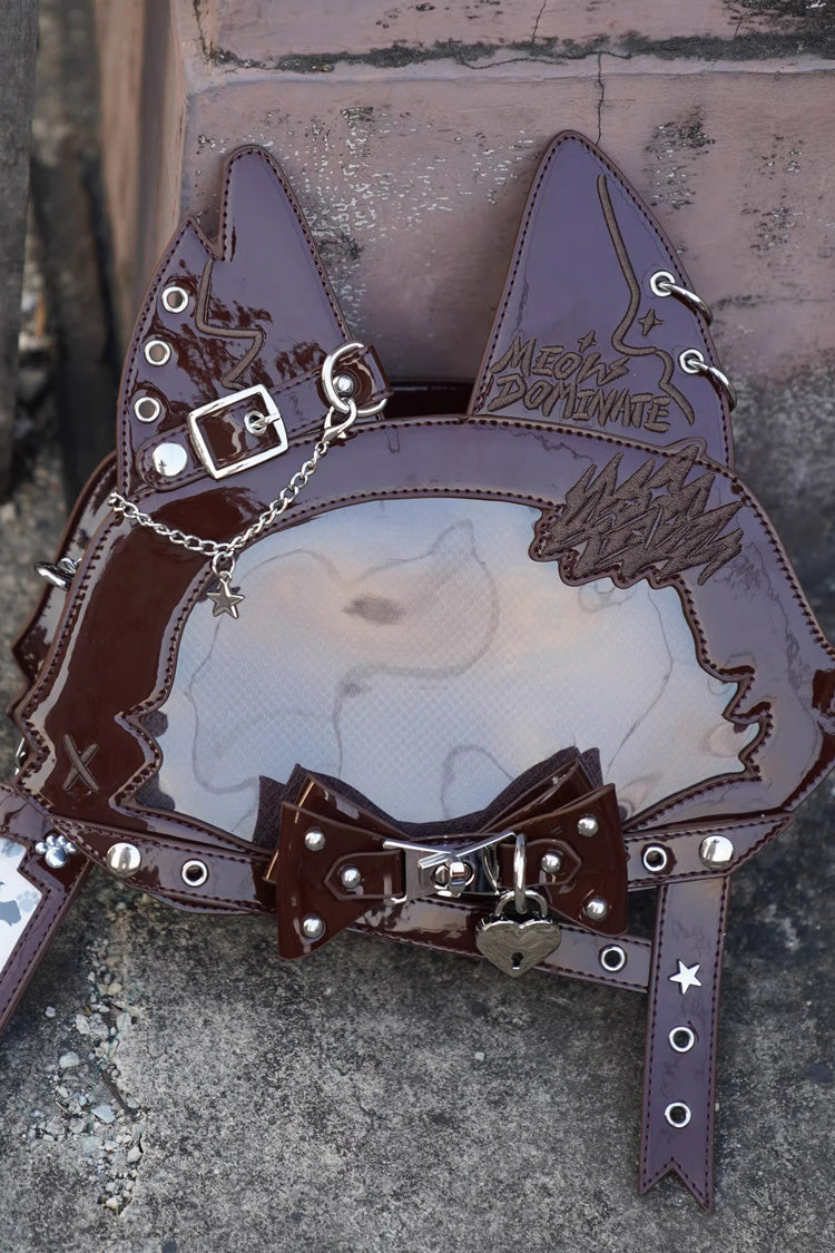 Domineering Cat Cat Ears Print Bowknot Gothic Lolita Crossbody Bag 9 Colors