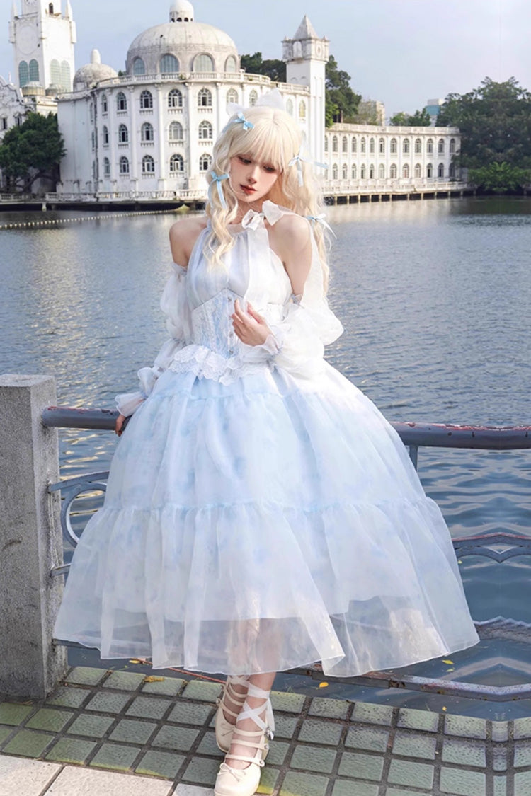 Glacier Blue Bubble Love Hanayome Tie-dyed Sweet Elegant Lolita Dress
