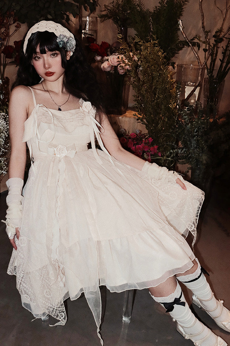 Champagne Ruffle Bowknot Sweet Elegant Princess Lolita Jsk Dress