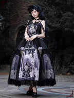  Black Gothic Lolita Dress with crosses and skull print