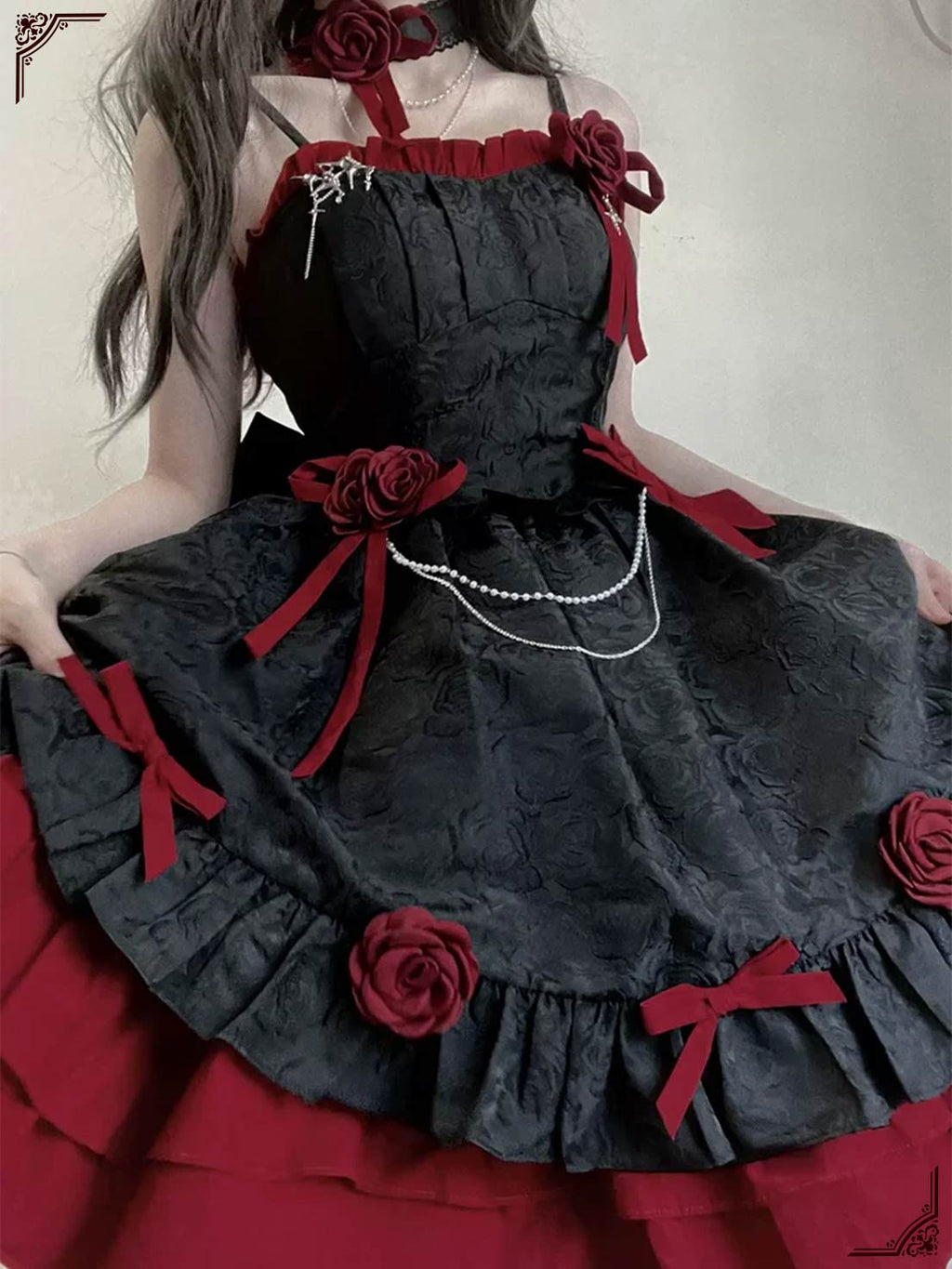 Gothic Lolita Sweet Rose Dresses Princess Ball Gown for Homecoming