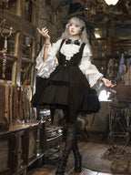 Gothic Lolita Witch Magic Dark Black White Wind Daily Long Sleeve Lolita Coord