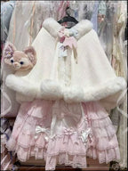 Lolita Coat Cloak Plush Short Cape Sweet Warm Thickened Autumn Winter Outfit