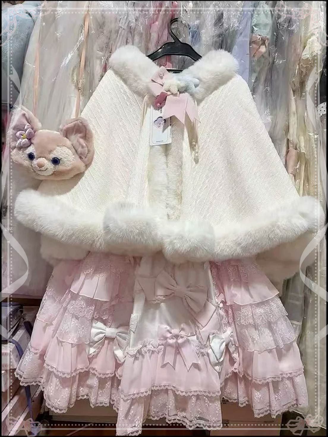 Lolita Coat Cloak Plush Short Cape Sweet Warm Thickened Autumn Winter Outfit