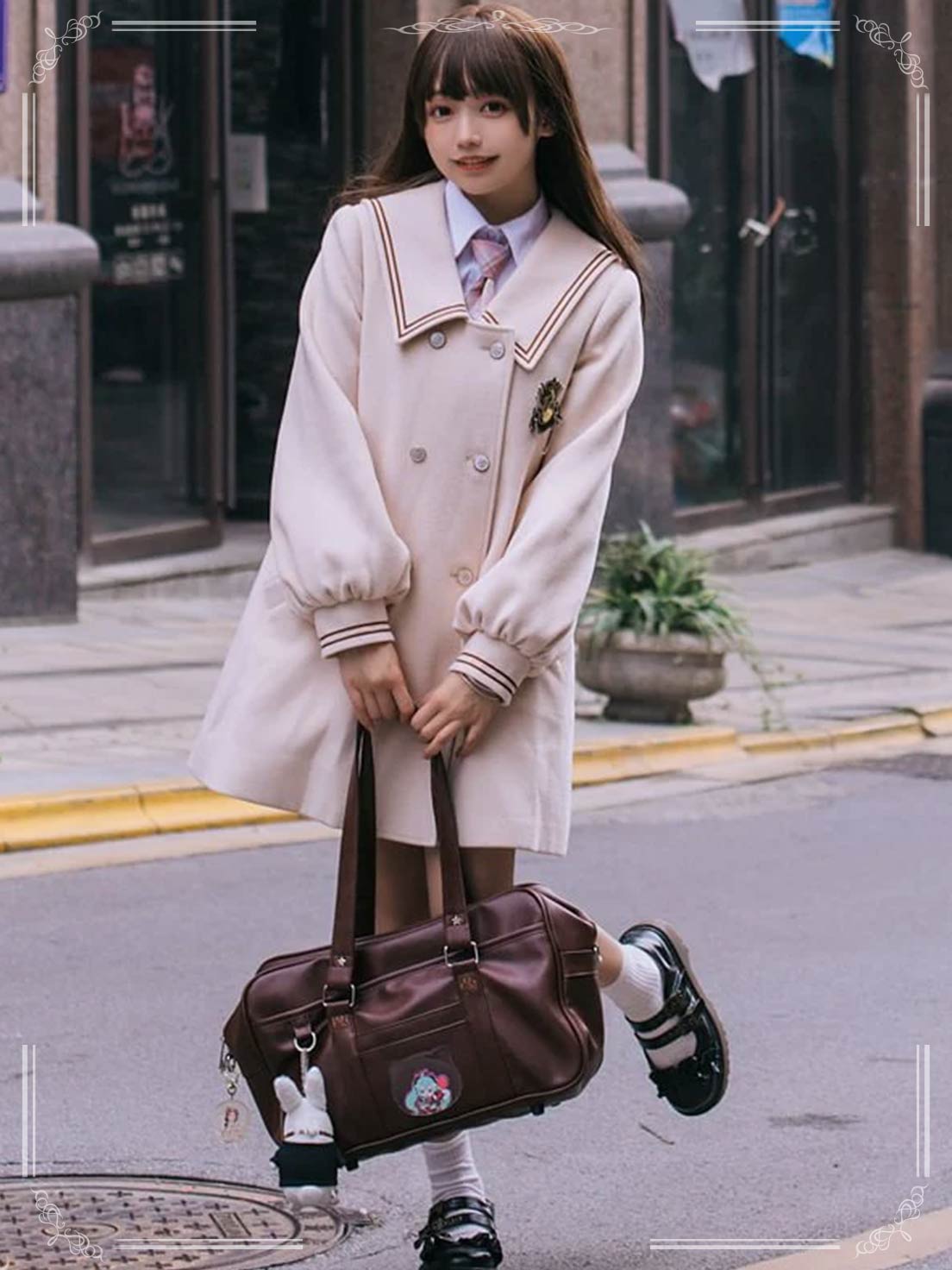 Lolita Coats Classic Woolen Japanese Preppy Style Plush Thickened Lolita JK