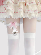 Lolita Lace Garter Belt Elastic Thigh Strap Adjustable Rose Bowknot Cosplay Non slip Clip