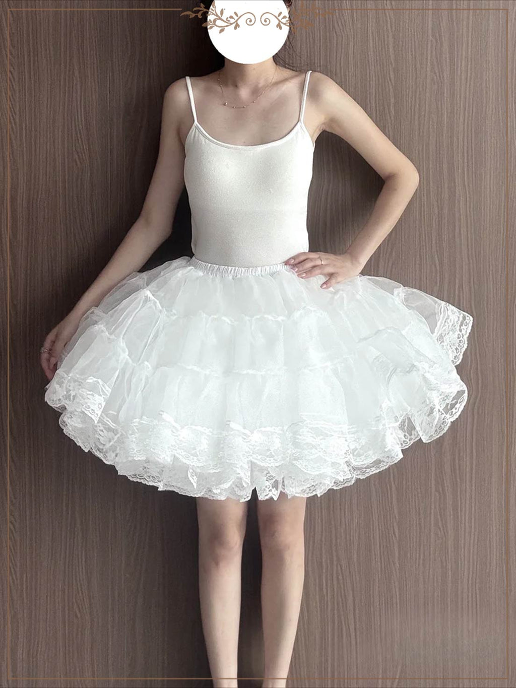 Lolita Petticoat White A-line Lace Four-layer Tulle Daily Wear Pannier Skirt