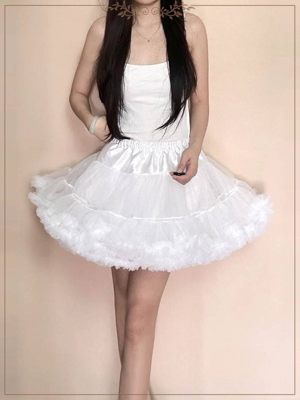 Lolita Petticoat White Fluffy Cloud-like Soft Tulle Short Pannier for Daily Wear
