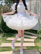 Lolita Petticoats Full White Bow Ruffles Gauze Gown Crinoline Daily Daily Wear