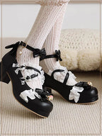 Lolita Shoes 4 Colors Sweet Lolita Platform Heels with Lace Ribbon Details