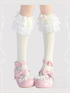 Lolita Stockings Multi-color Cotton Lace Knee-high Socks with Cute Bow Sweet Princess JK Style