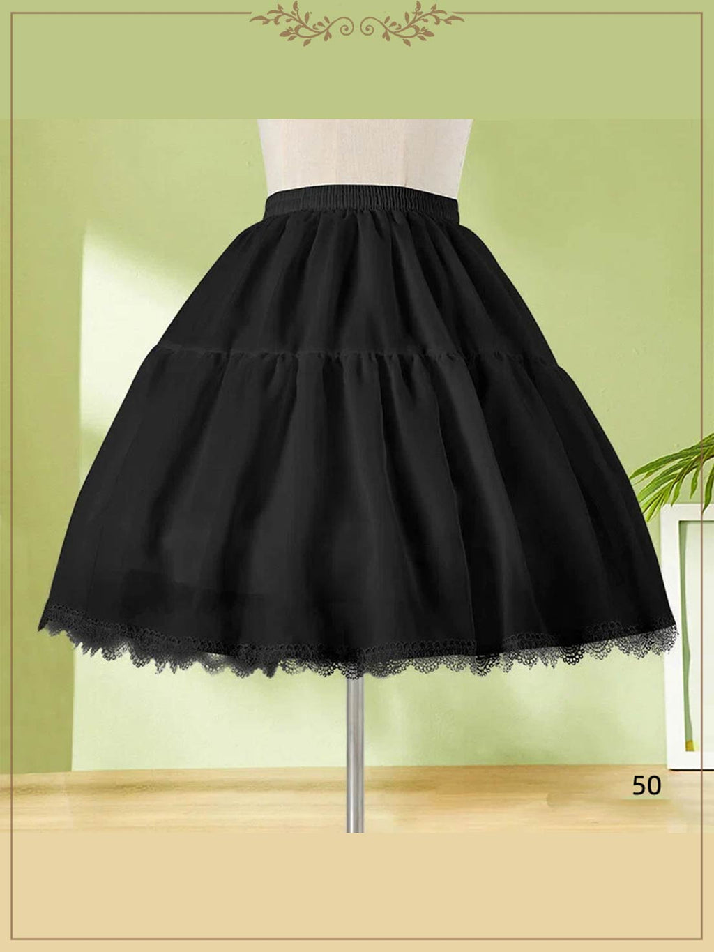 Petticoat Lolita Soft Black Hoopless Crinoline Adjustable Under skirt for Hanfu Ma Mian Skirt Light Fluffy