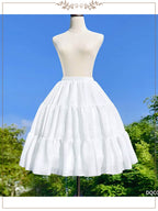 Petticoat Lolita Soft Fishbone pattern Hoopless Crinoline Adjustable Under skirt for Hanfu Ma Mian Skirt Light Fluffy