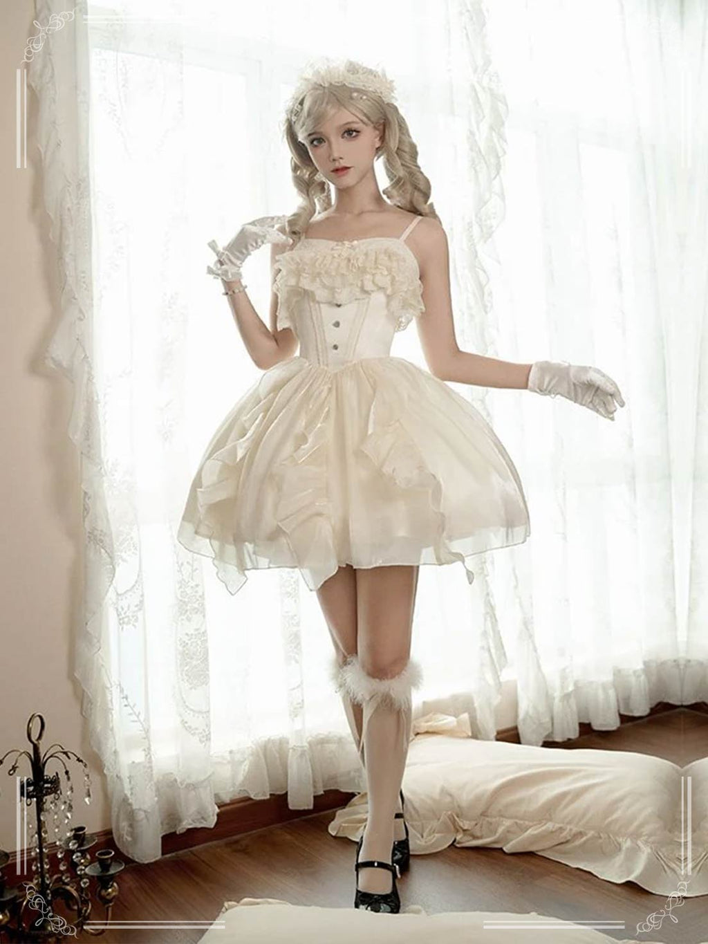 Sweet Lolita Apricot Cartilage OP Summer and Autumn Princess Dress Daily