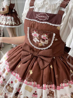 Sweet Lolita Chocolate Dress Cream Cake Lolita Dessert Themed Brown Jumper Dress