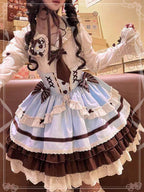 Sweet Lolita Christmas Coffee Bustier JSK Dress Cute Daily Lolita Outfit