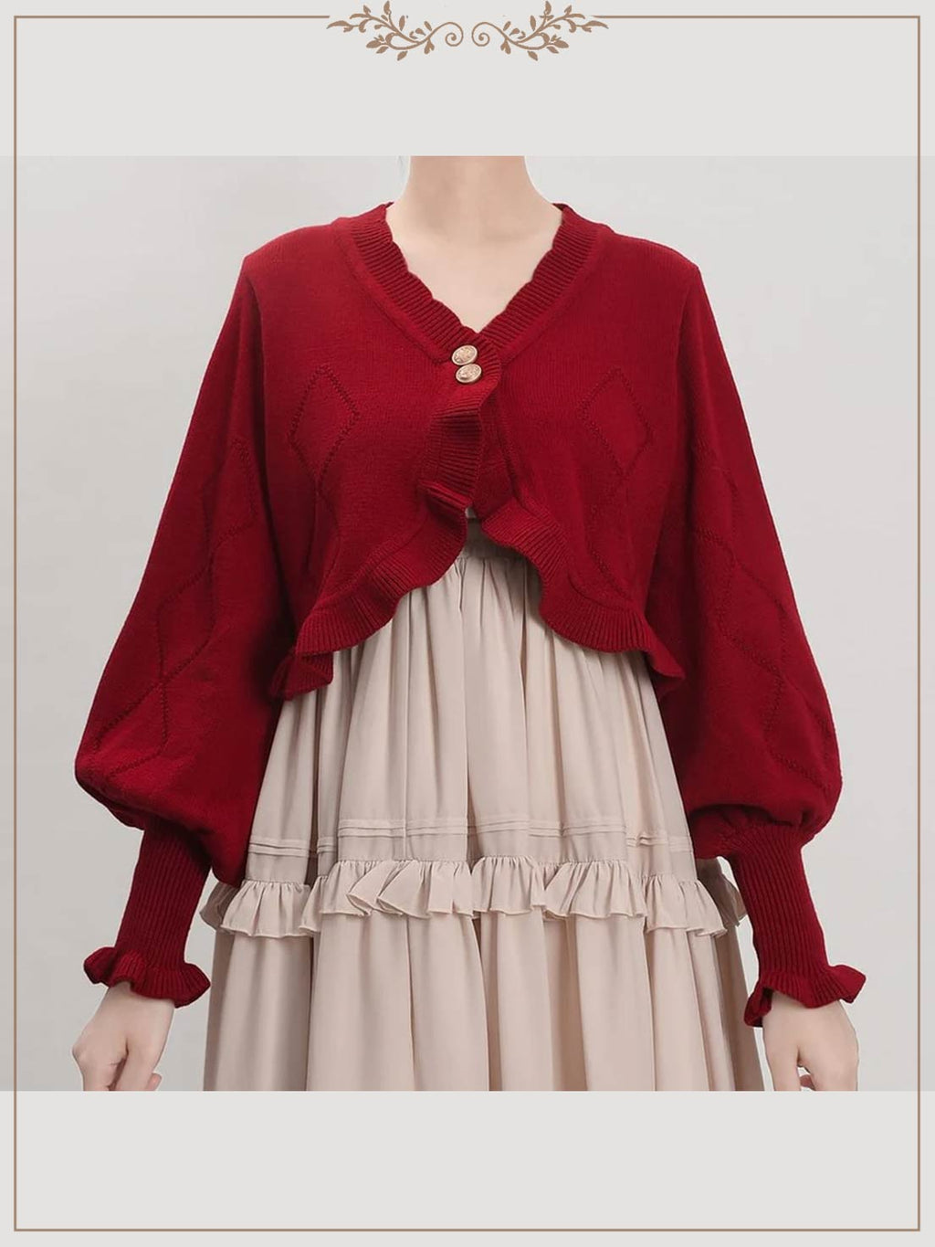 Sweet Lolita Lolita Short Sweater Cardigan Lolita Retro Knitted Girl Cute Lolita Coats