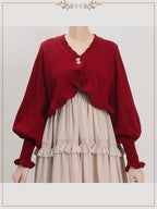 Sweet Lolita Lolita Short Sweater Cardigan Lolita Retro Knitted Girl Cute Lolita Coats