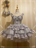 Sweetheart Ballet Lolita Dress Bow Lace Ruffles Vintage Kawaii Dress Doll Lolita Outfit JSK Cake Dress