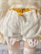 White Cute Lolita Petticoats Pumpkin Pants Cotton Velvet Thermal Lantern Shorts