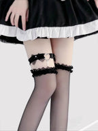 Y2K Subculture Lace Garter Belt Metal Cross Heart Bow Leg Chain Cosplay Accessory