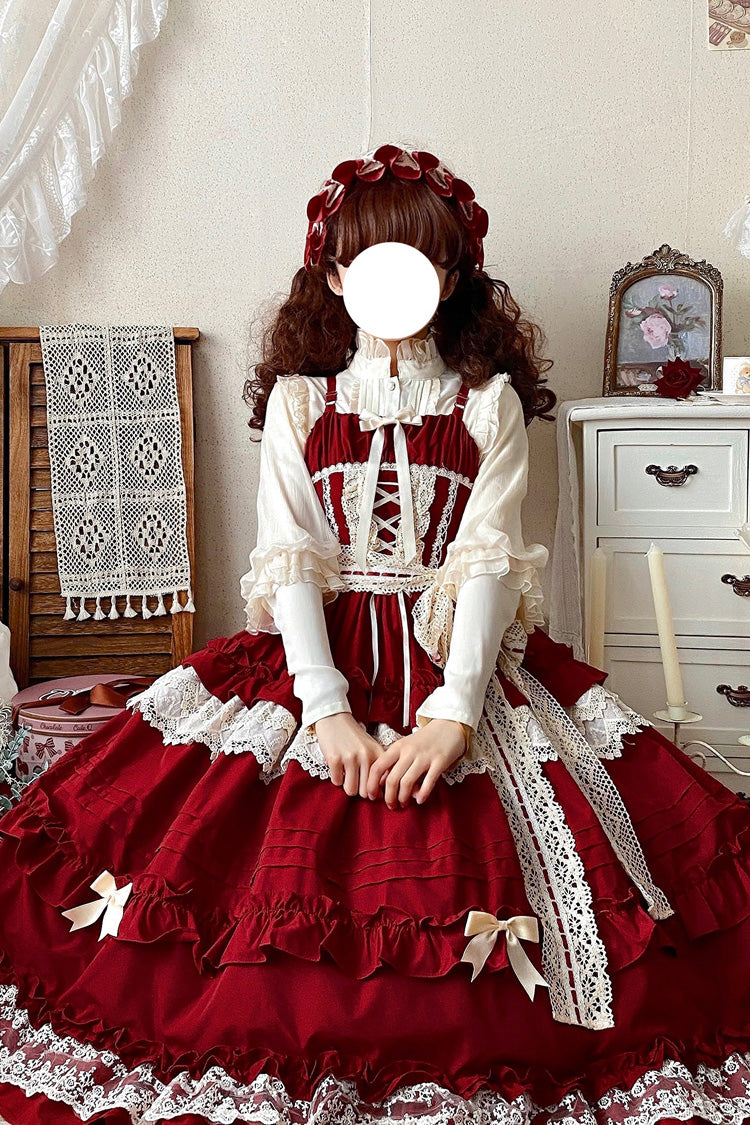 Lillian Ruffle Bowknot Lace Sweet Lolita Jsk Dress 4 Colors